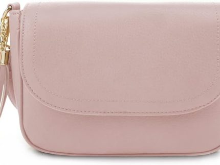 Small Crossbody Bags for Women Trendy Flap Saddle Purses with Tassel Vegan leather Shoulder bag