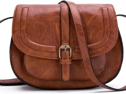 Crossbody Bags for Women,Small Saddle Purse and Boho Cross Body Handbags,Vegan Leather