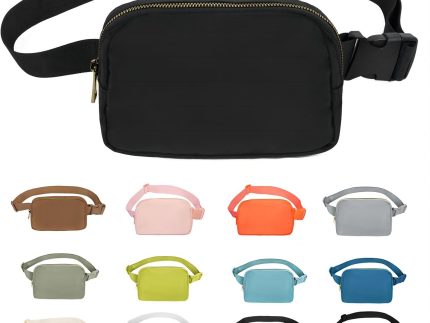 Waist Pack for Running Fanny Pack for Women and Men Gift Crossbody Belt Bag Bum Bag with Adjustable Strap for Sports for Men and Women Black